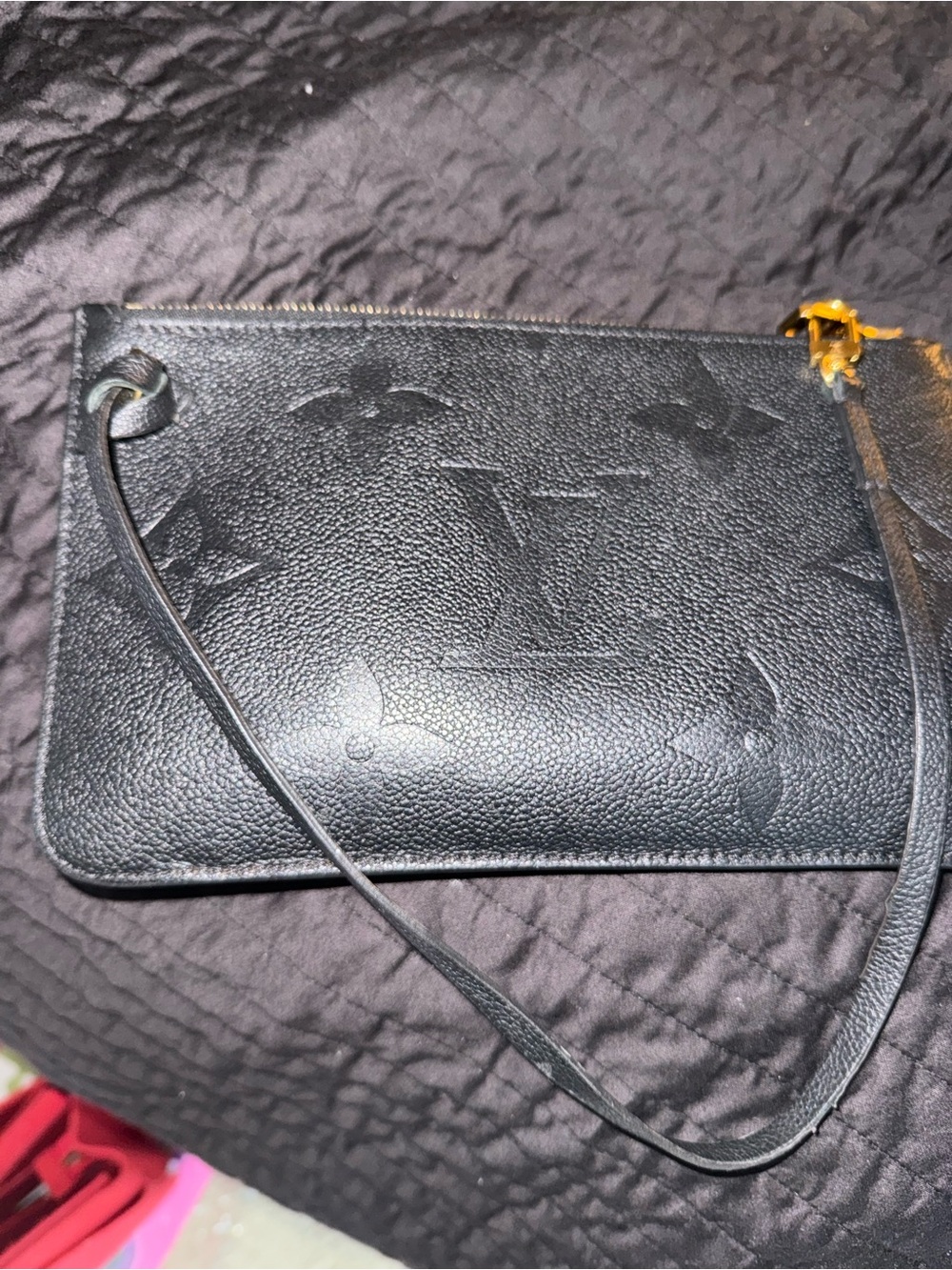 Louis Vuitton Black Monogram Embossed Neverfull MM Tote - Picture 2 of 4